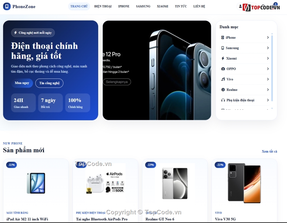 web bán điện thoại,website bán điện thoại,website điện thoại